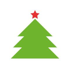 Obraz premium grüner tannenbaum mit rotem stern