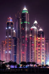 Foto op Canvas Night dubai marina skyline with tallest buildings. Dubai, United Arab Emirates © marekkijevsky