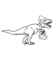 weihnachten sack geschenke winter weihnachtsmann mütze nikolaus santa claus brüllen t-rex tyrannosaurus saurier rex fleischfresser groß monster dinosaurier dino böse gefährlich fressen jagen