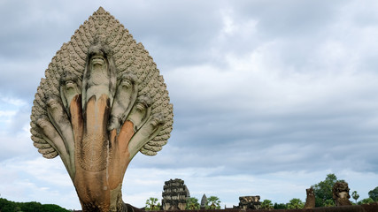 Naka at front of Angkor Wat, Siem Reap, Cambodia