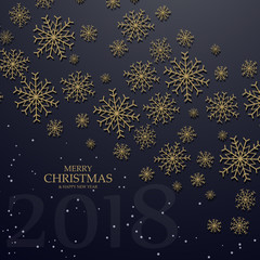 Fototapeta na wymiar Snowflakes on shiny christmas background. Merry Christmas card. Vector Illustration