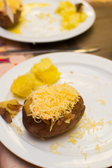 stuffed potatoes cooked by children in class