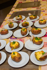 stuffed potatoes cooked by children in class
