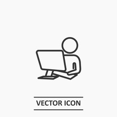 Outline  office worker icon illustration vector symbol