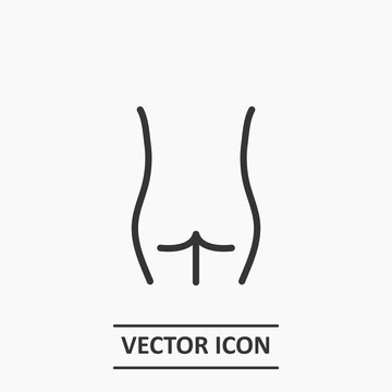 Outline Butt Icon Illustration Vector Symbol