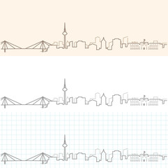Obraz premium Mannheim Hand Drawn Skyline