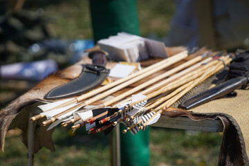 Old style wooden arrows