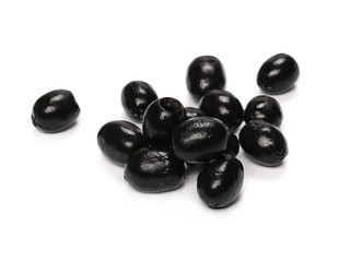 Black olives isolated on white background