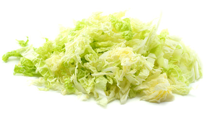 cabbage salad with parsley isolated on white background