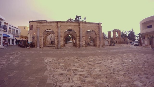 Namik Kemal Dungeon medieval reconstruction, used antique marble columns