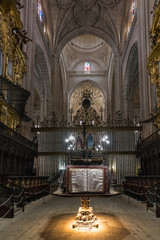 Fototapeta na wymiar Choir in the Cathedral of Segovia. Spain.