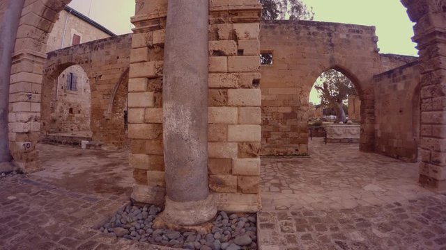 Namik Kemal Dungeon medieval reconstruction, used antique marble columns