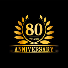 80 years anniversary logo template. 