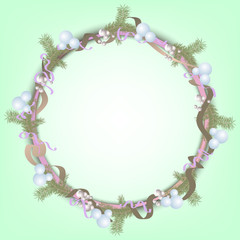 рождественское украшение на голубом фоне, векторная иллюстрация