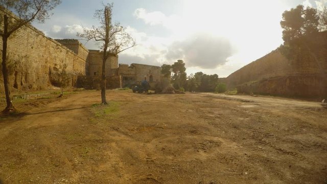 huge moat near the ancient wall of the fortress of Famagusta, Gazimagosa