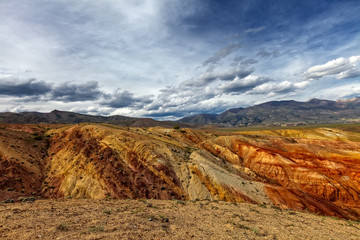 Obraz premium Martian landscape texture colored breed of red, orange and yellow