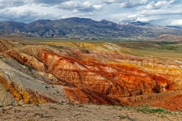 Martian landscape texture colored breed of red, orange and yellow