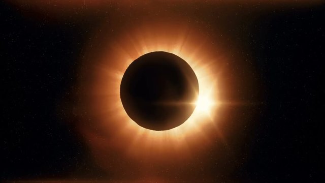 Full solar eclipse the moon closes the sun