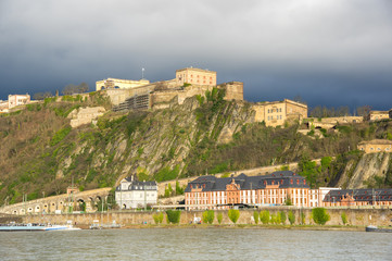 Naklejka premium Fortress Ehrenbreitstein as seen from Koblenz