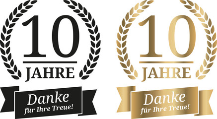 Signet 10 Jahre Gold und Schwarzwei&szlig;