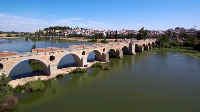 Badajoz  (Extremadura, España) desde el aire.