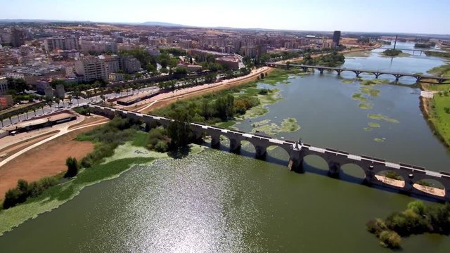 Aerial view of merida. Badajoz province. Extremadura. Spain