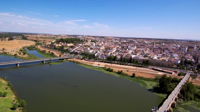 Aerial view of merida. Badajoz province. Extremadura. Spain