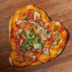 homemade hearth shaped pizza