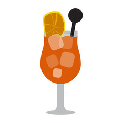 Cocktail isolated with a lime on white background, Vector illustration