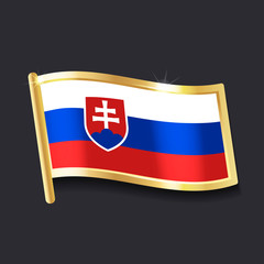 Obraz premium flag of Slovakia in the form of badge, flat image