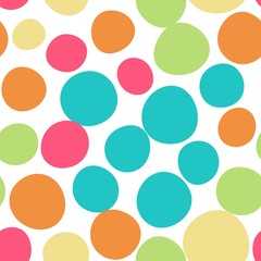 Seamless pattern with dots of fresh colors on a white background. Vector repeating texture. - 180175225
