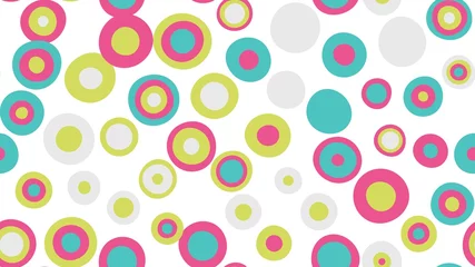 Gordijnen Naadloze cirkels patroon met witte achtergrond. Vector herhalende textuur. © Pavel Alexeev
