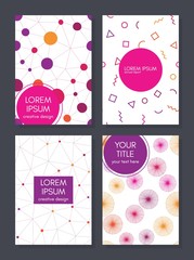 Collection of creative covers. Beautiful colorful backgrounds. Trendy Graphic Design for banner, poster, cover, invitation, placard, brochure. Vector template. Isolated. - 180175236