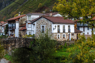 Fototapeta na wymiar Rustic mountain village in northern Spain