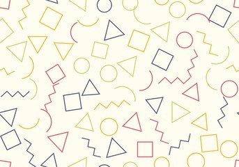Memphis seamless pattern. Trendy memphis style. Vector repeating texture.
