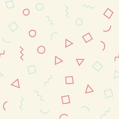 Memphis seamless geometric pattern. Trendy memphis style. Vector repeating texture.