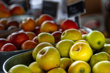 Buckets of Farmers Market Apples
