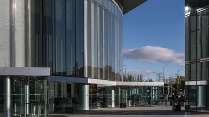 Fototapeta na wymiar Detail of skyscraper business center four towers in Madrid