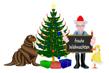Weihnachten in Friesland, weißer Hintergrund
