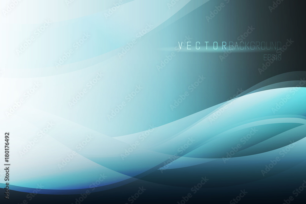 Poster elegant vector abstract background. blue abstract wave background. backdrop in cold colors with ligh