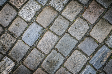 Pattern of a cobblestones on a road
