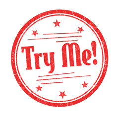 Try me grunge rubber stamp