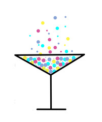 glass with carbonated drink