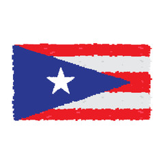 Pixelated flag of Puerto Rico, Vector illustration