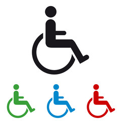 Wheelchair - Colourful Vector Icons