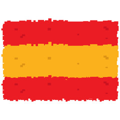 Pixelated flag of Spain isolated on white background, Vector illustration