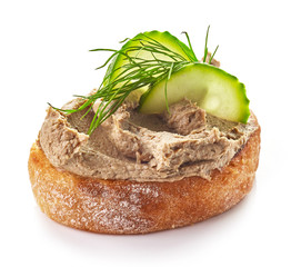 toasted bread with homemade liver pate