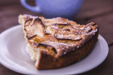 piece of apple pie on a plate