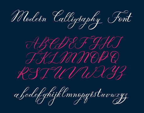 Vector modern calligraphy alphabet