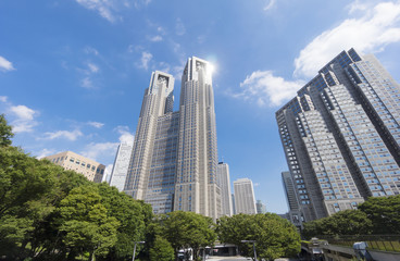 Obraz premium 東京 青空と緑の新宿